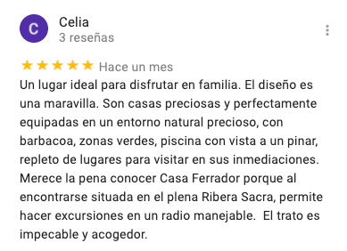 Opiniones sobre casa rural de lujo en la ribiera sacra